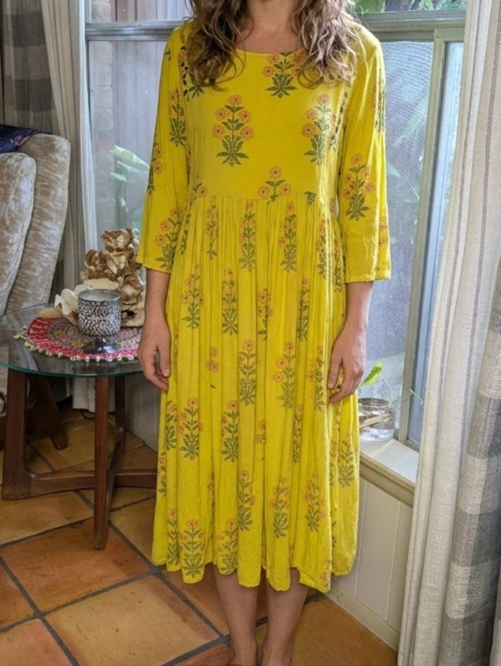 Yellow Floral Dress.